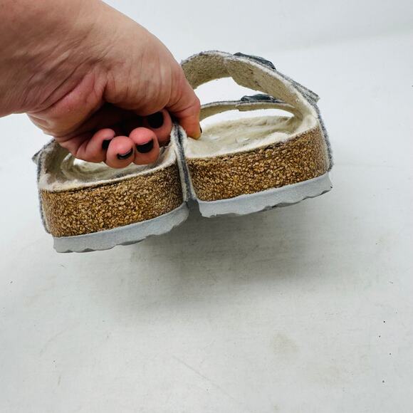 Birkenstock Arizona Wool Felt Gray Double Strap Sandals Size 41 EU 10 US - Picture 8 of 10